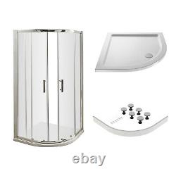Bathroom Corner 900mm Quadrant Sliding Shower Enclosure 6mm Glass Cubicle Chrome