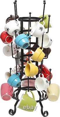 Black Iron Coffee Mug Rack, Tea Cup Glasses Bottle Hanger Drying Organizer Stand