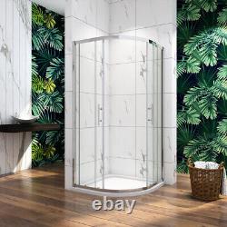 Quadrant Enclosure Shower Door 6/8mm Easy Clean Glass Stone Tray+Waste+Riser kit