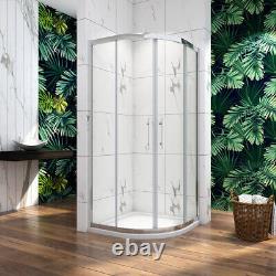 Quadrant Shower Enclosure Sliding Cubicle Glass Door Screen Stone Tray&Riser Kit