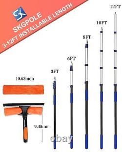 Squeegee for Window Cleaning Kit with 3-12 Foot Telescoping Extension Pole 1
